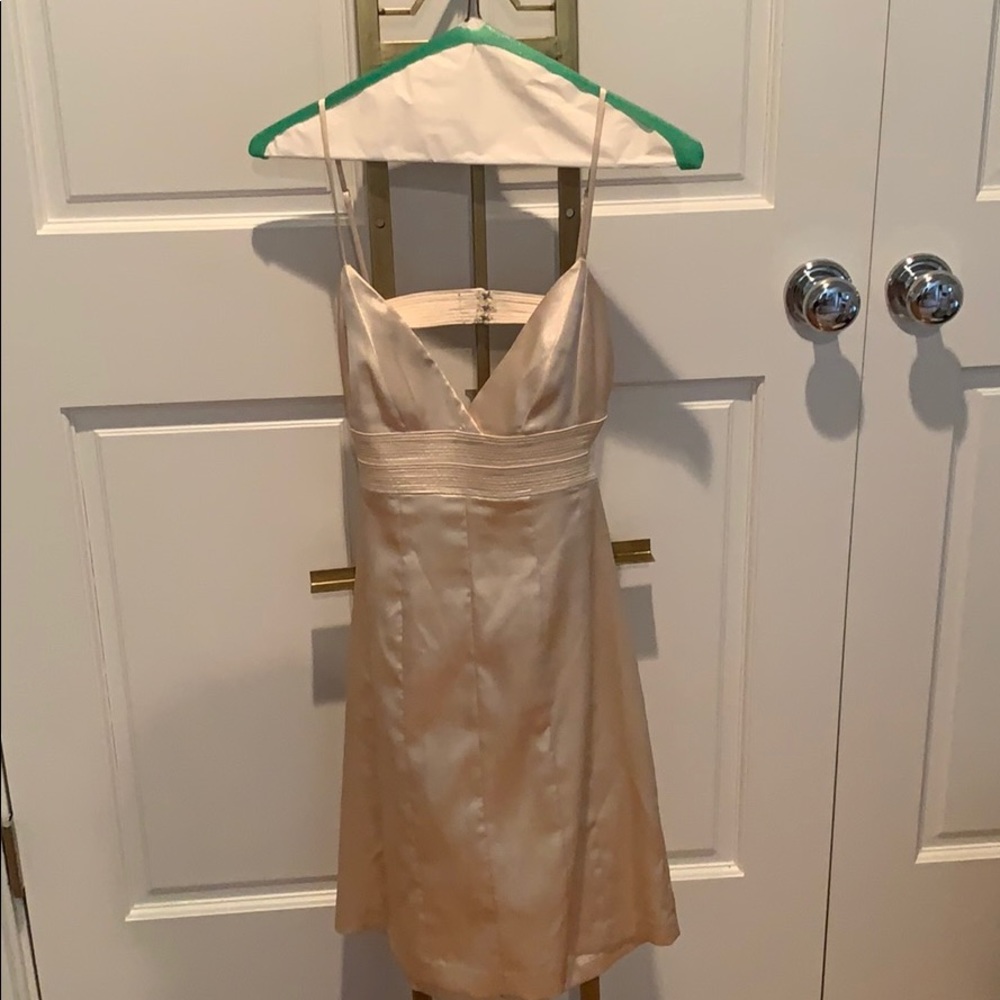 cream silk dress
